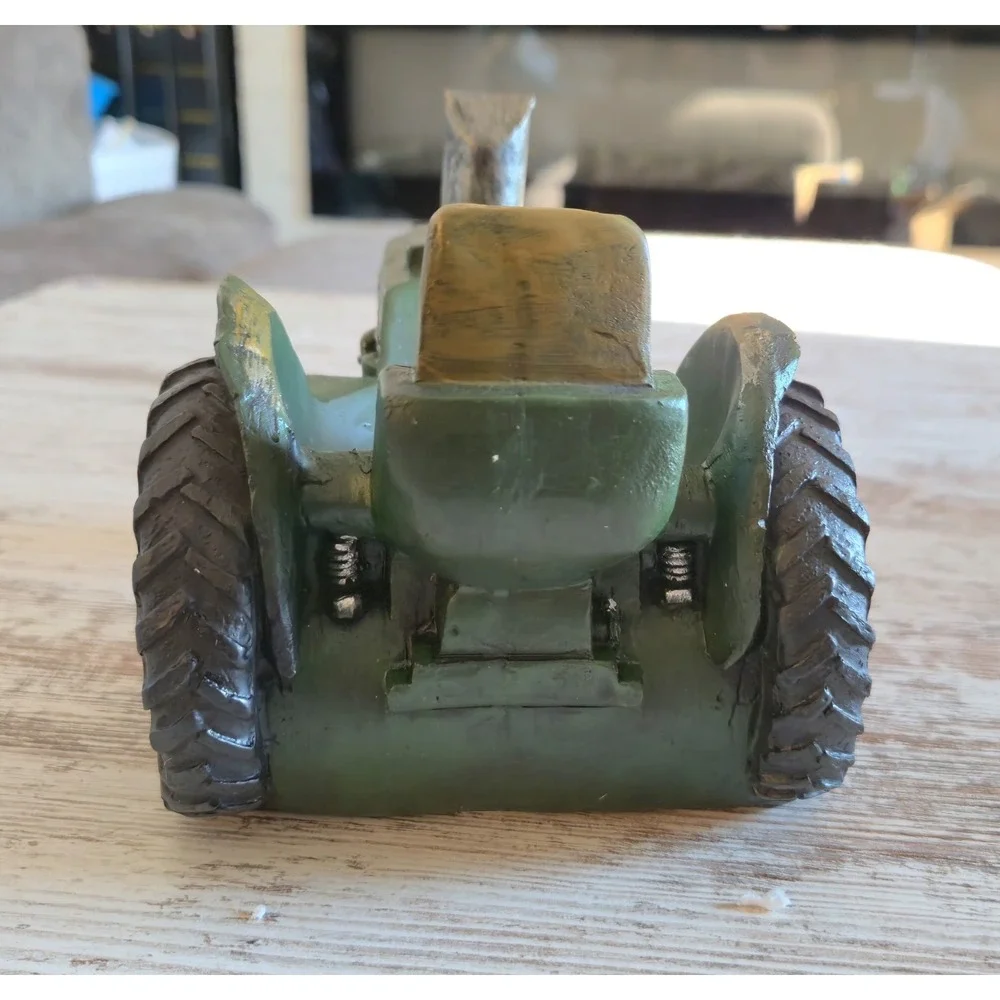 Chesapeake Bay Farm Tractor Wine Bottle Holder Green Resin Vintage Style 64281
